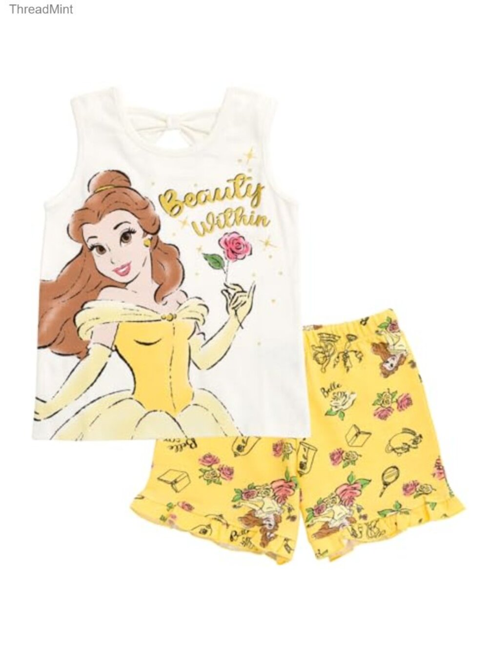 Disney Girls 2-Piece Tank Top & Shorts Set Cotton Sleeveless Summer Outfit